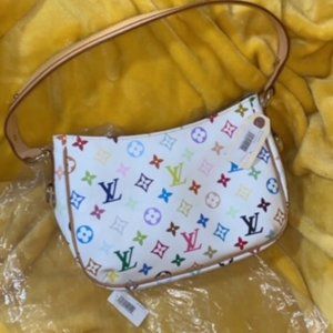 Authentic Louis Vuitton Lodge PM White Multicolor